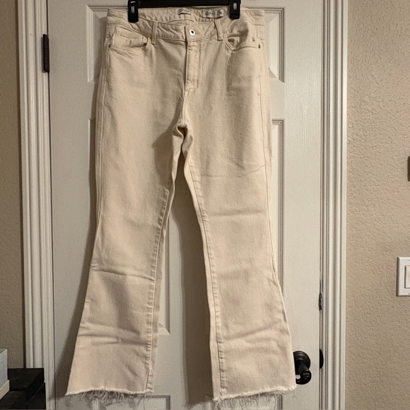 J. Jill Denim - J. Jill Denim Natural Cotton Blend Modern Slim Bootcut Raw Hem Jeans WOMENS 14